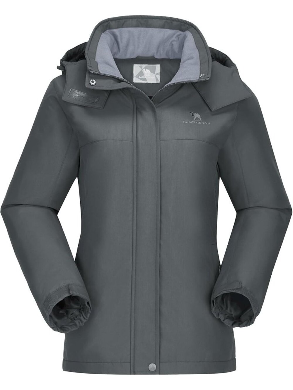 〽️Women Grey Winter Ski Snowboarding Coat Warm Fleece Mountain Waterproof Jacket